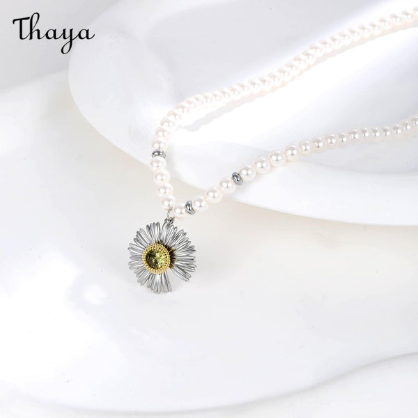 Thaya Daisy Pearl Necklace