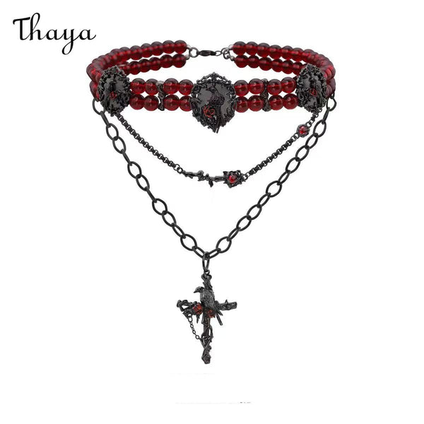 Thaya  Crow Double-layer Stacked Necklace chocker