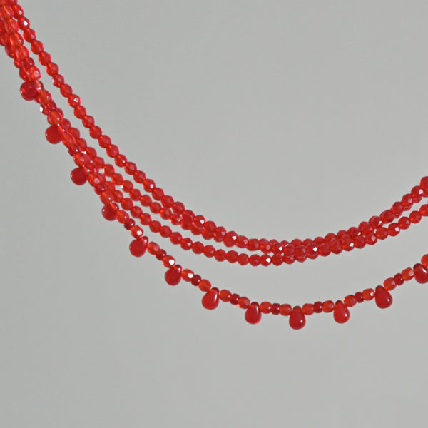 Thaya Layered Red Beaded Necklace