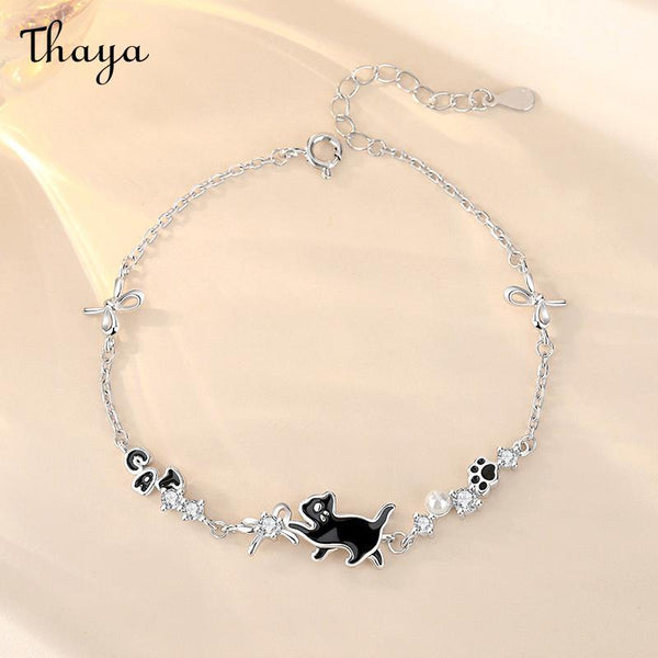 Thaya S925 Silver Cute Cat Bracelet