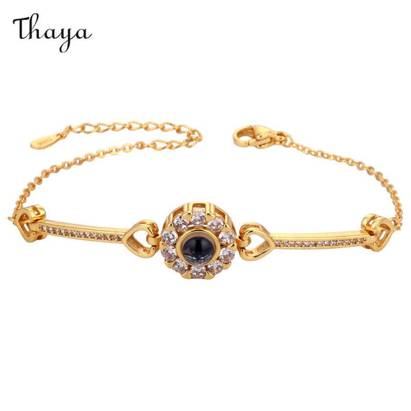Thaya Personalized Sunflower Photo Bracelet
