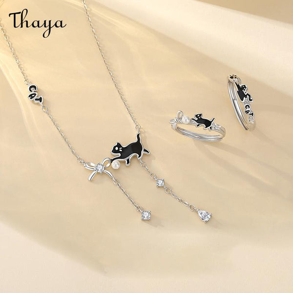 Thaya S925 Silver Playful Kitten Set