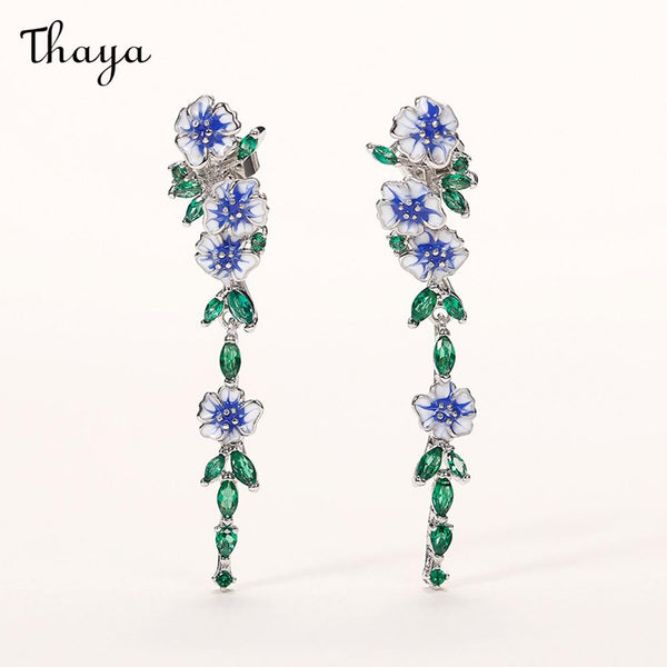 Thaya Elegant Summer Enamel Flower Earrings