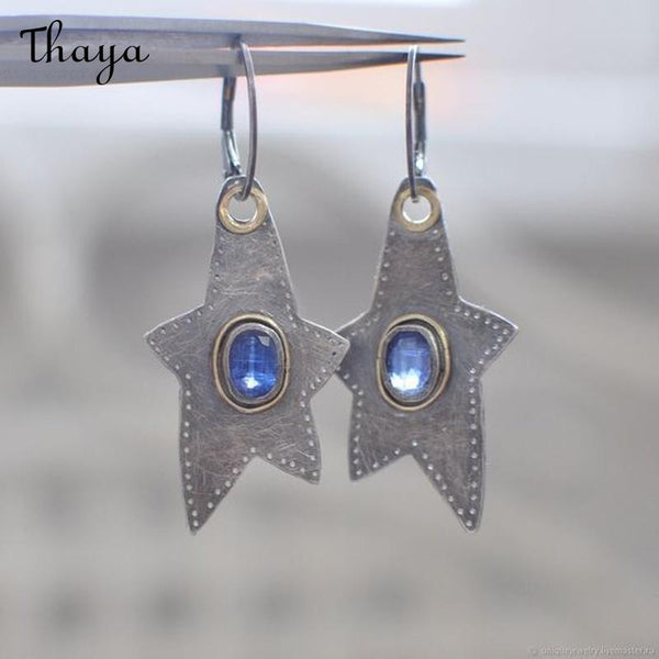 Thaya Star Sapphire Drop Earrings