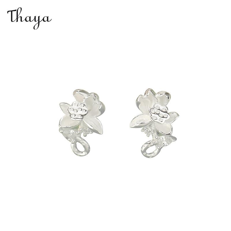 Thaya 999 Silber Göttliche Lotusblüten Ohrringe