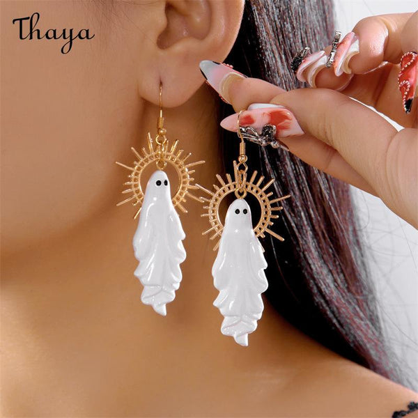 Thaya  Halloween Artificial Human Skeleton Pattern Earrings