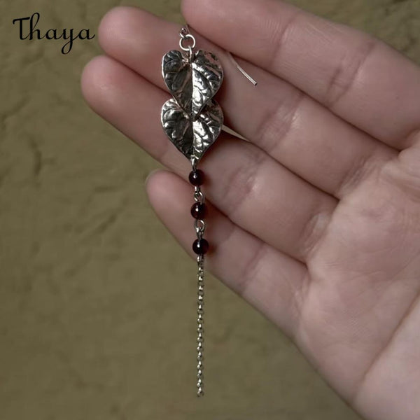 Thaya  Retro Leaf Tassel Earrings