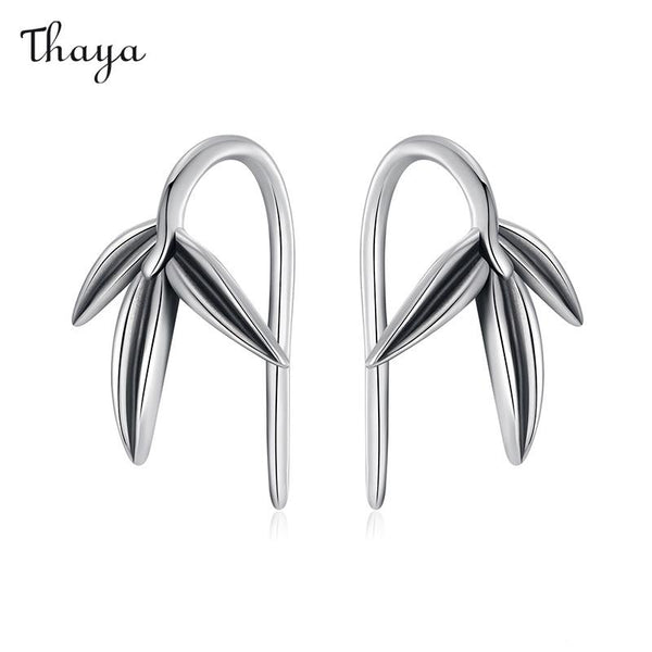 Thaya 925 Silver Serenity Bamboo Earrings