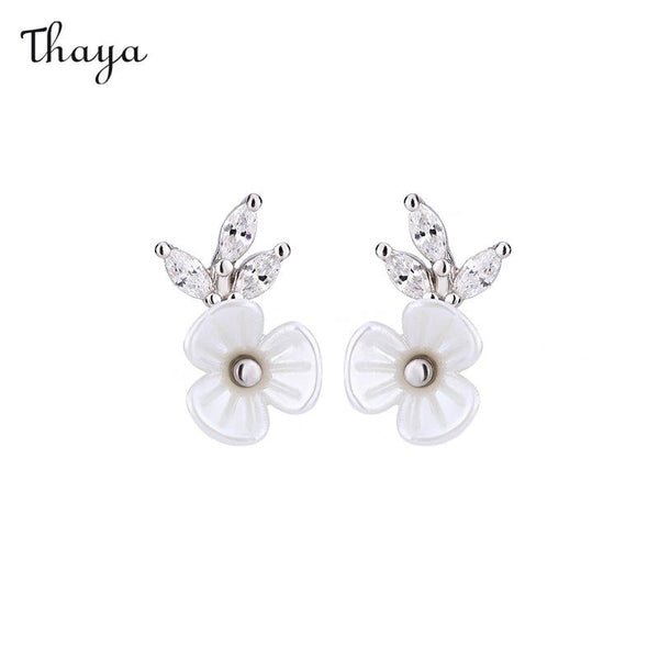 Boucles d'oreilles cascade de pétales de coquillages en argent 999 Thaya