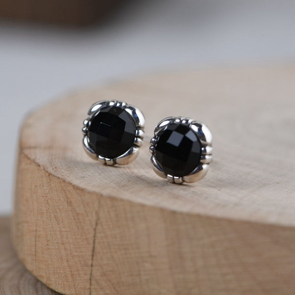 Thaya S925 Silver Black Agate Earrings