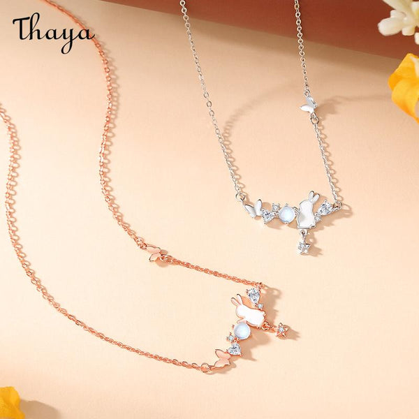 Thaya S925 Silver Cute Rabbit Tassel Necklace