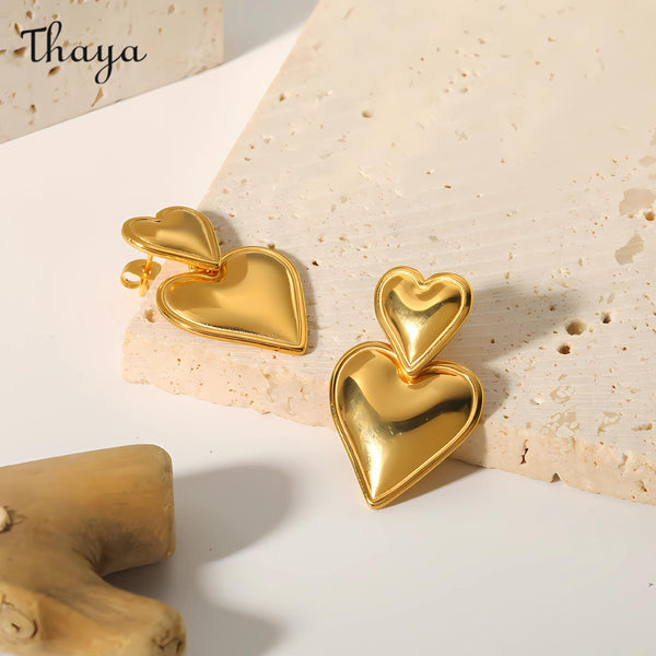 Thaya Stylish Entwined Hearts Hoop Earrings