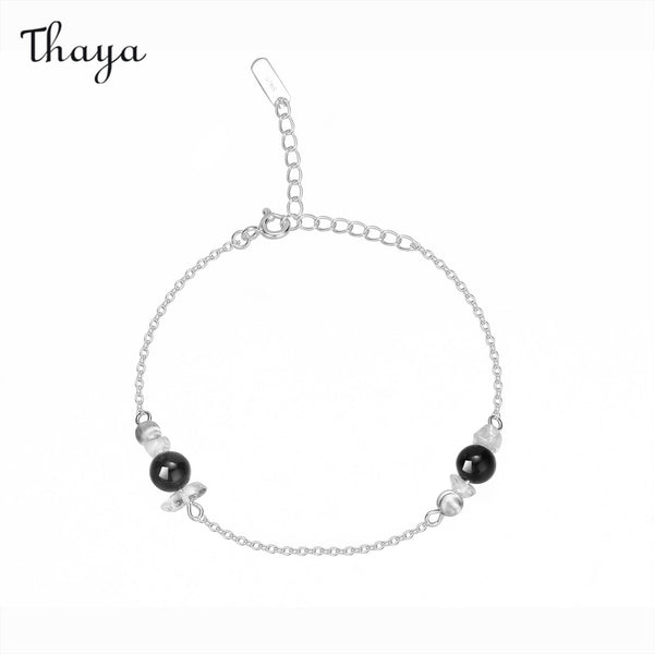 Thaya S925 Silver Black agate  Beaded Bracelet