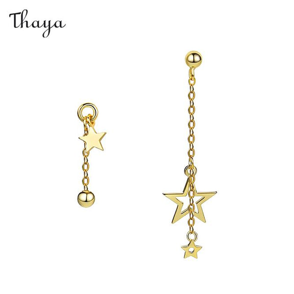 Boucles d'oreilles asymétriques étoiles Thaya