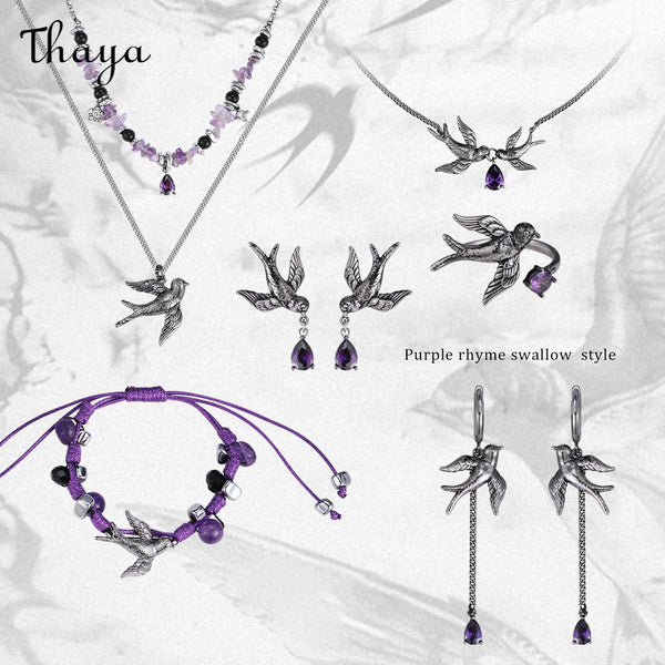 Thaya  Purple Rhyme  Swallow  Jewelry Set