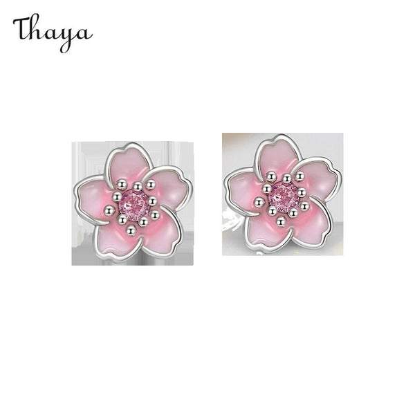 Thaya 999 Silber Romantische Sakura Ohrstecker