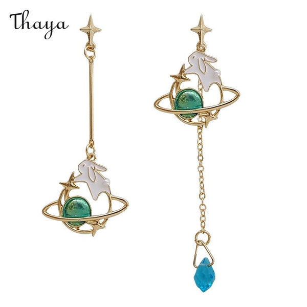 Thaya Planet Rabbit Earrings