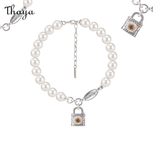 Thaya Daisy Clasp Large Pearl Necklace