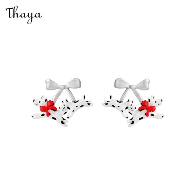 Thaya Running Puppy Bow Earrings