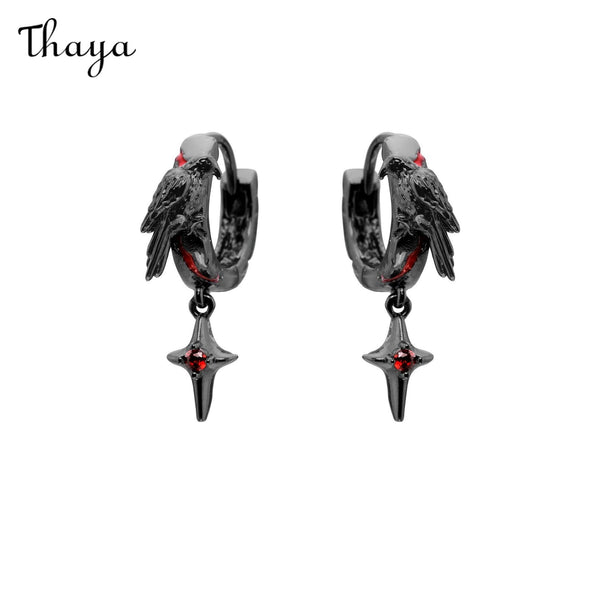 Thaya Crow  Red Bloodstain  Earrings