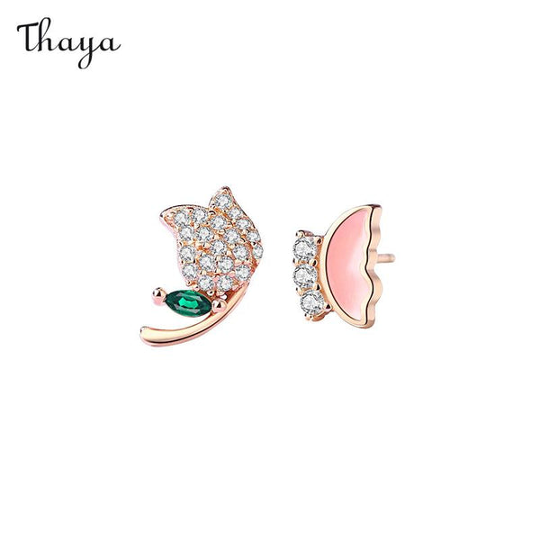Thaya 925 Silver Tulip Petal Flutter Earrings