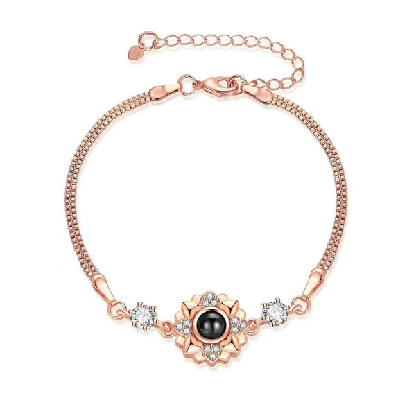 Thaya Personalized Blooming Sunflower Photo Bracelet