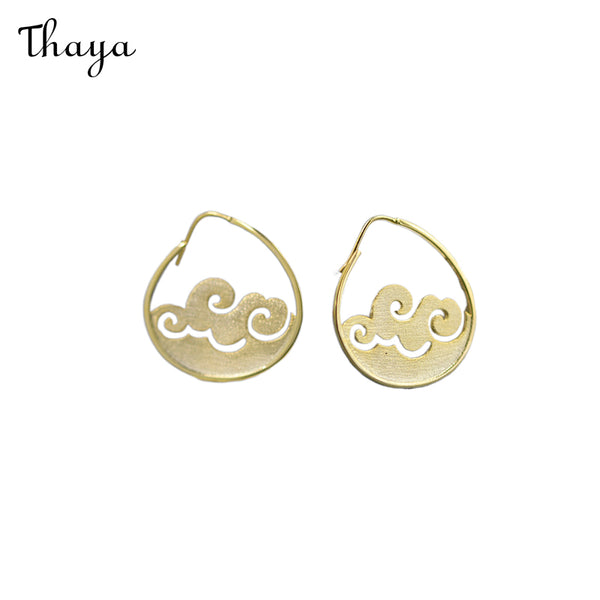 Thaya 925  Silver River & Sea Wave Earrings