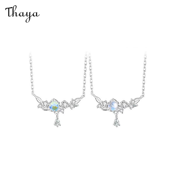 Thaya 925 Silver Spreading Branches & Leaves Necklace