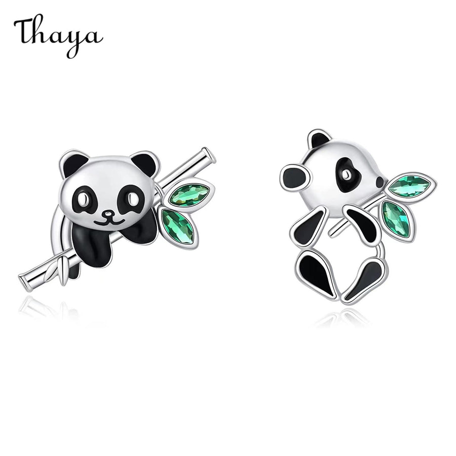 Thaya Panda Bambus Ohrringe