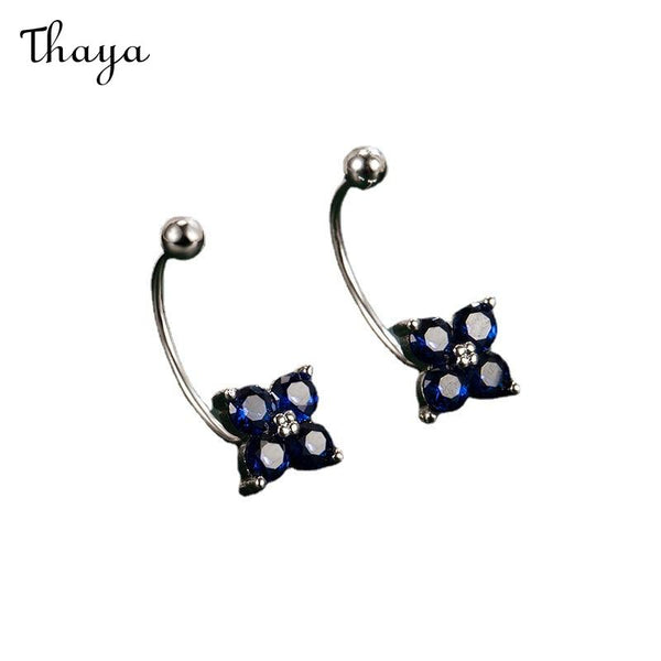 Thaya Blue Zircon Flower Earrings