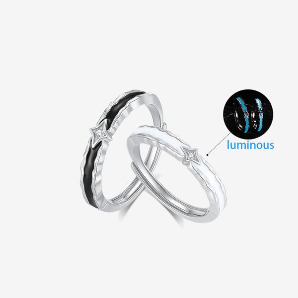 Thaya S999 Silver Day & Night Couple Rings