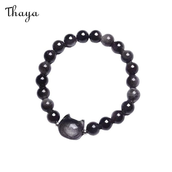 Thaya Obsidian Cat Bracelet