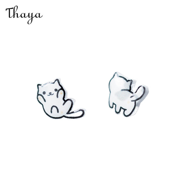 Boucles d'oreilles chaton mignon Thaya