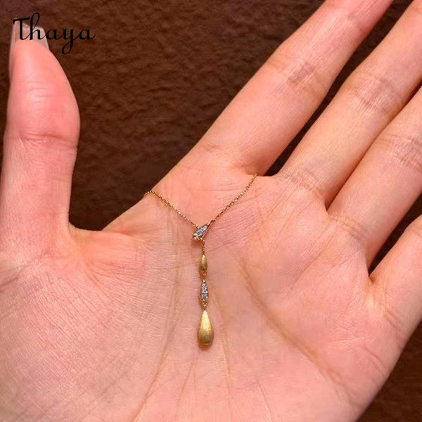 Thaya Water Drop Y Shape Necklace