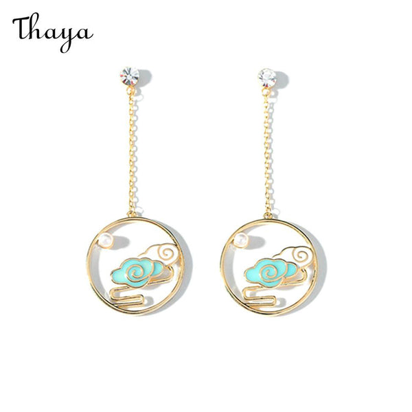 Boucles d'Oreilles Rondes Nuage de Bon Augure Thaya