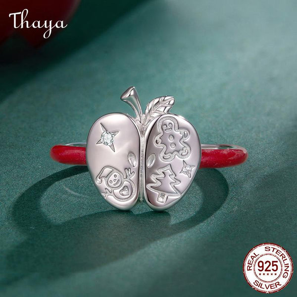 Thaya S925 Silver Christmas Apple Open Ring