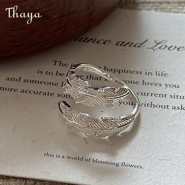 Thaya S925 Silver Feather Ring