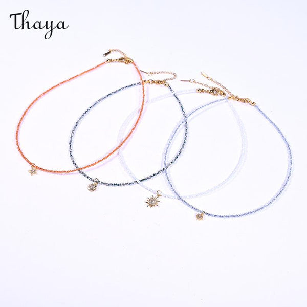 Thaya Layered Beaded Choker Necklace