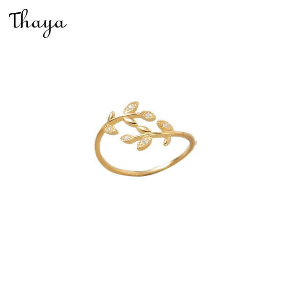 Thaya 925 Silver Open Gold Ring