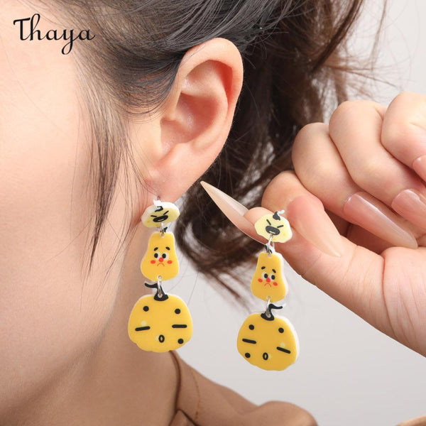 Thaya Cartoon Face Dangle Earrings