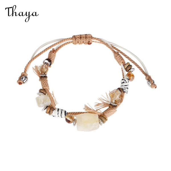 Thaya Citrine Braided Rope Bracelet
