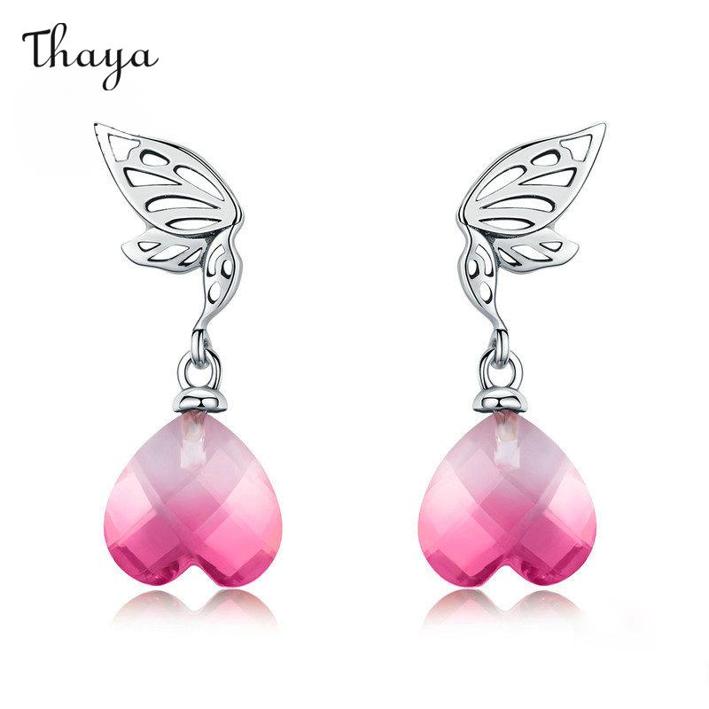 Boucles d'oreilles en forme d'aile d'ange en argent 925 Thaya