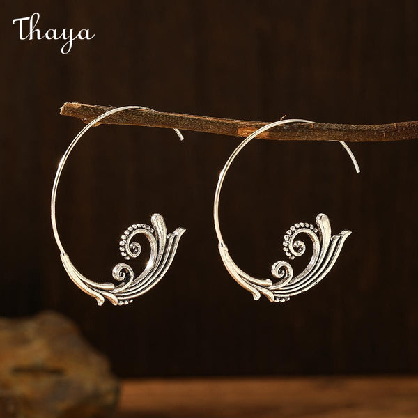 Thaya Floral Swirl Hoop Earrings