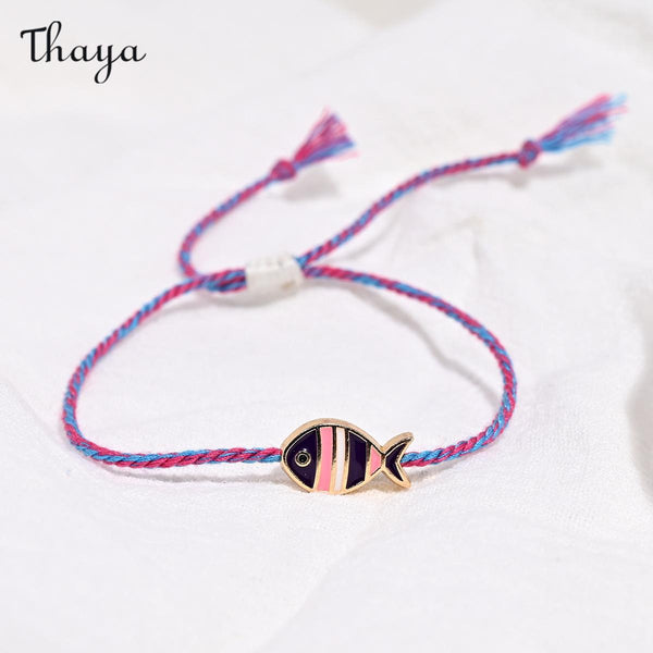 Thaya Fish Charm Rope Bracelet