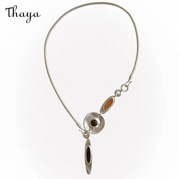 Thaya S925 Silver Abstract Pendant Necklace