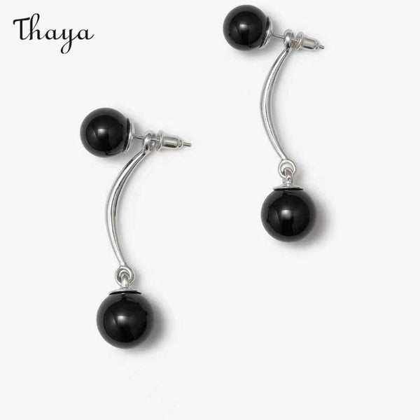 Thaya Elegante schwarze Onyx-Ohrringe