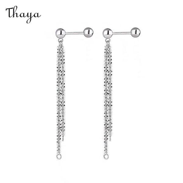 Thaya 925 Silver Two Way Wearing Shimmering Waterfall Tassel Earrings