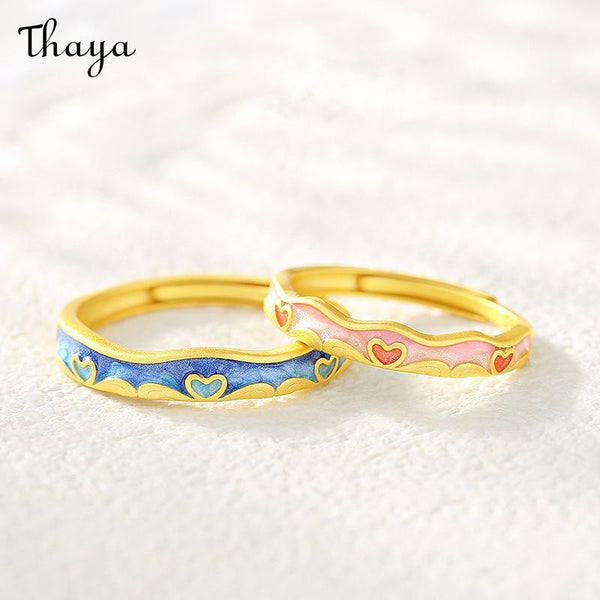 Thaya S925 Silver Romantic Starry Sky Couple Rings