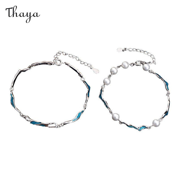 Thaya 925 Silver Beloved Echoes Couple Bracelets