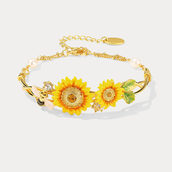 Thaya Lucky Sunflower & Bee Bracelet